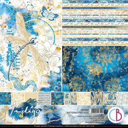 Ciao Bella Papers Ciao Bella 12" x 12" Patterns Pad  Indigo - CBT061 - Lilly Grace Crafts