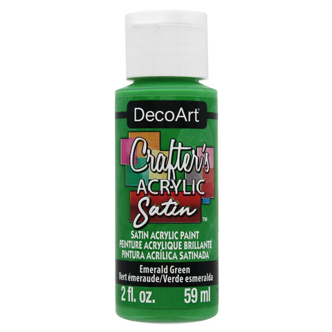 DecoArt Emerald Green 2oz Crafters Acrylic Satin - CLDADCAS08-2OZ - Lilly Grace Crafts