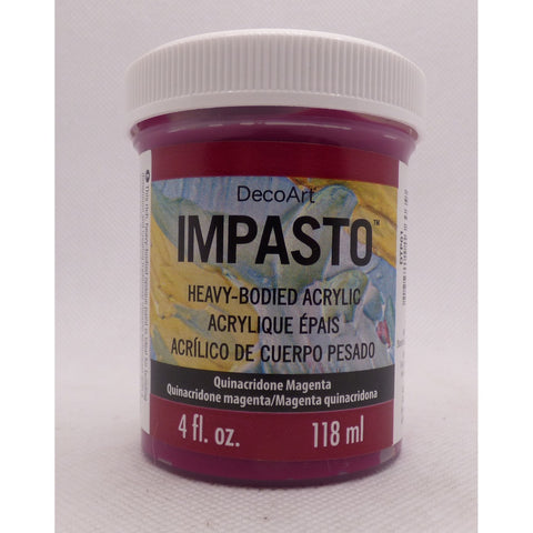 DecoArt Quinacridone Magenta 4oz Traditions Impasto Paint - CLDADTP01-4OZ - Lilly Grace Crafts