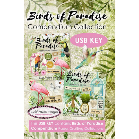 Debbi Moore Designs Birds of Paradise Crafting Compendium USB Key Collection - DMUSB018 - Lilly Grace Crafts