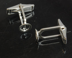 Unbranded Silver Fixed Cufflink Pair - CLKPS-0052 - Lilly Grace Crafts