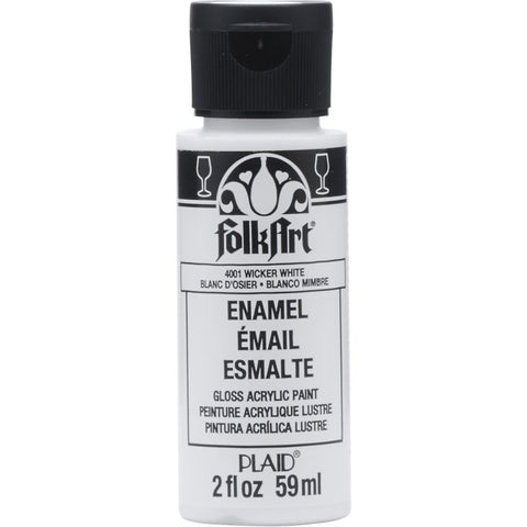 PLAID Wicker White FolkArt Enamels 2oz - PE4001 - Lilly Grace Crafts