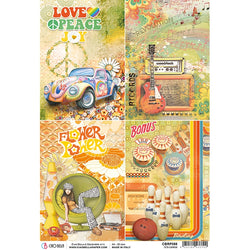 Ciao Bella Papers A4 Rice Paper x5 70's Cards  - CBRP088 - Lilly Grace Crafts