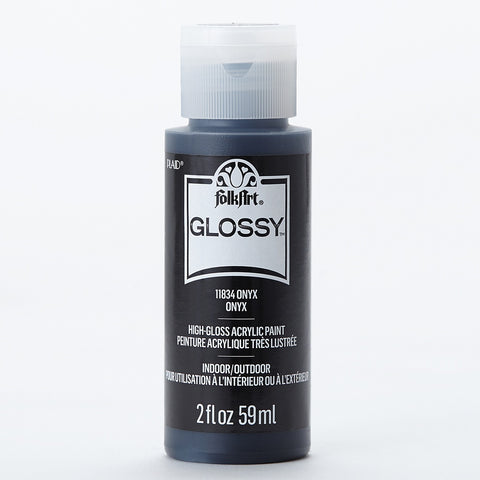 PLAID Onyx Folkart Glossy Acrylic Paints - 2 Oz. - PE11834 - Lilly Grace Crafts