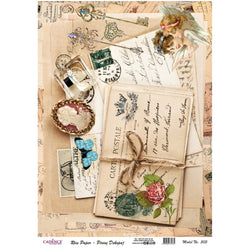 Cadence Rice Decoupage Paper - Carte Postale - CA731679 - Lilly Grace Crafts