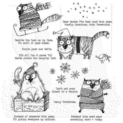 Stampers Anonymous_AGW Snarky Cat Christmas Cling Stamps - AGCMS416 - Lilly Grace Crafts