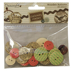 Trimcraft Dovecraft Wooden Buttons x 20 - TRDCWB004 - Lilly Grace Crafts