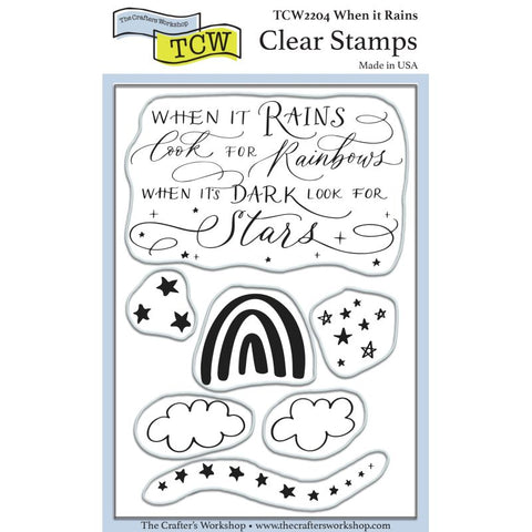 The Crafters Workshop When it Rains 4x6 Stamp Set - TCW2204 - Lilly Grace Crafts