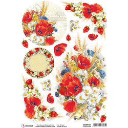 Ciao Bella Papers A4 Rice Paper x5 Wildflower  - CBRP101 - Lilly Grace Crafts