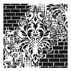 Cadence 25 x 25 Grunge Stencil - French Wall - CA022518 - Lilly Grace Crafts