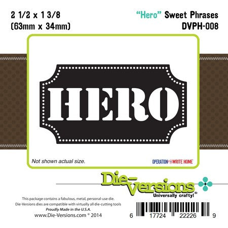 Die-Versions Sweet Phrases - Hero - DVPH-008 - Lilly Grace Crafts