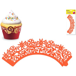 Cupcake Wrappers Daisy Orange3 x packs of 6 - MIPC204B - Lilly Grace Crafts