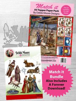 Debbi Moore Designs Match It - Build A Scene Nativity Die, Pad, Forever Code Set - DMMI130-DMMIPP127 - DMMI130-DMMIPP127 - Lilly Grace Crafts