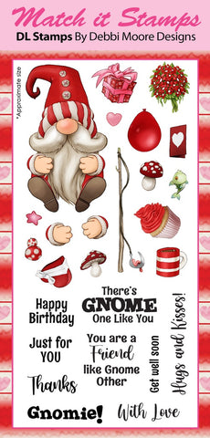 Debbi Moore Designs Celebrations Gnomes Match It Rubber Stamp Set - DMRS002 - Lilly Grace Crafts