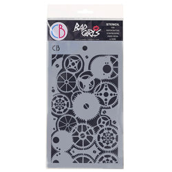 Ciao Bella Papers Texture Stencil 5x8 Clock Gears - CBMSB029 - Lilly Grace Crafts