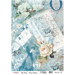 Cadence Rice Decoupage Paper - Blue Lace - CA731839 - Lilly Grace Crafts