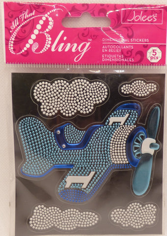 Bling Blue Plane - EK50-20139 - Lilly Grace Crafts