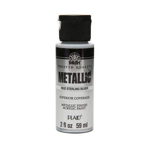 PLAID Silver Sterling Metallic FolkArt- 2oz - PEK662 - Lilly Grace Crafts