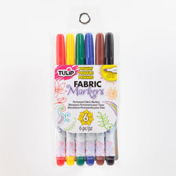 Tulip Tulip Primary Colour Fine Fabric Markers 6 pack - IL28974 - Lilly Grace Crafts