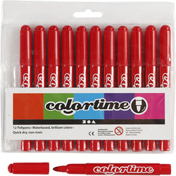 Creativ Colortime Marker width 5mm 12pcs red - CLCV37340 - Lilly Grace Crafts