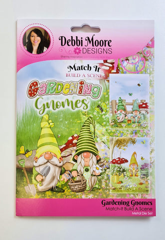 Debbi Moore Designs Gardening Gnomes Match It Die Set with Match It Forever Code  - DMMI160 - Lilly Grace Crafts