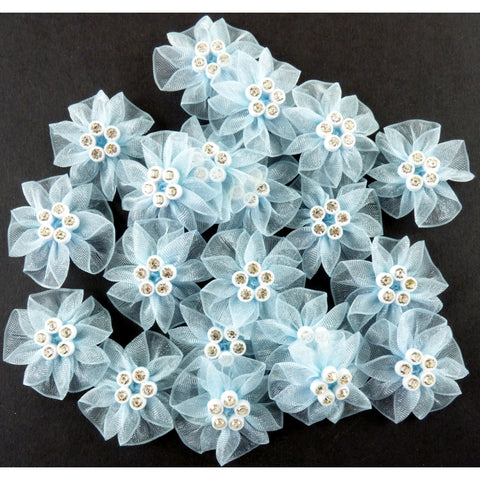 Stenco Chiffon Flower Diamond Stud Blue - PI1001-SH-305 - Lilly Grace Crafts