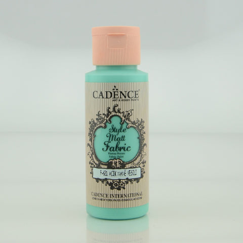 Cadence Light Mint Green 59 ml  Style Matt Fabric Paint  - CA731204 - Lilly Grace Crafts