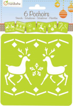 Avenue Manderine Set of 6 stencils, Christmas 2 Pack of 3 - CLMA42647 - Lilly Grace Crafts