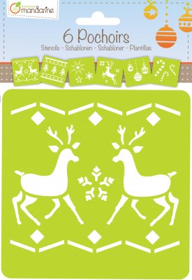 Avenue Manderine Set of 6 stencils, Christmas 2 Pack of 3 - CLMA42647 - Lilly Grace Crafts