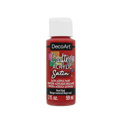 DecoArt Real Red 2oz Crafters Acrylic Satin - CLDADCAS04-2OZ - Lilly Grace Crafts