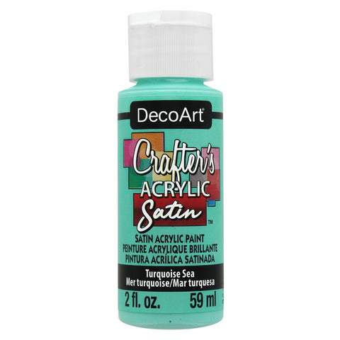 DecoArt Turquoise Sea 2oz Crafters Acrylic Satin - CLDADCAS09-2OZ - Lilly Grace Crafts