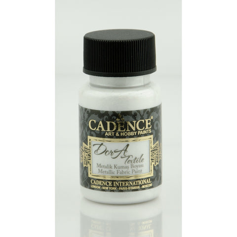 Cadence Pearl  50 ml Dora Textile Metallic Fabric Paint - CA734168 - Lilly Grace Crafts