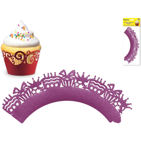 Cupcake Wrappers Purple3 x packs of 6 - MIPC202D - Lilly Grace Crafts