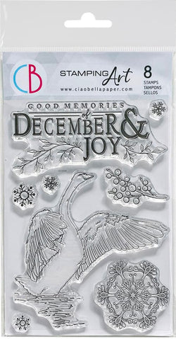 Ciao Bella Papers Clear Stamp Set 4"x6" December & Joy - CBPS6078 - Lilly Grace Crafts