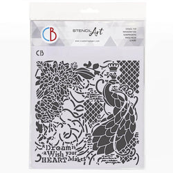 Ciao Bella Papers Ciao Bella 8" x 8" Dream On stencil  Indigo - CBMS8018 - Lilly Grace Crafts