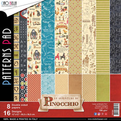 Ciao Bella Papers 12"x12" Patterns Pad Avventure di Pinocchio - CBT006 - Lilly Grace Crafts