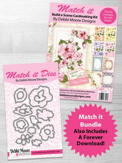 Debbi Moore Designs Match It - Roses in Bloom Die, Pad, Forever Code Set - DMMI152-DMMIPP152 - DMMI152-DMMIPP152 - Lilly Grace Crafts