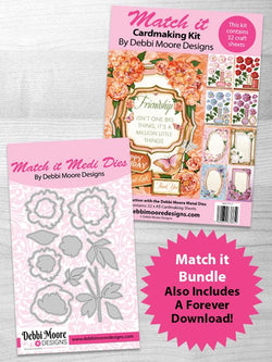 Debbi Moore Designs Match it Medi - Peony Die, Pad, Forever Code Set - DMMI141-DMMIPP141 - DMMI141-DMMIPP141 - Lilly Grace Crafts