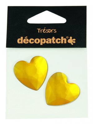 DecoPatch Pack of 2 hearts, 3cm – Orange - CLDPBJ025 - Lilly Grace Crafts