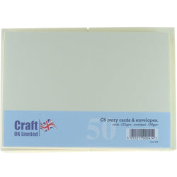 Craft UK C6 Ivry Cards Envelopes-50'S - CUK275 - Lilly Grace Crafts