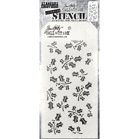 Stampers Anonymous Hollyberry - Tim Holtz Layering Stencil - AGTHS165 - Lilly Grace Crafts