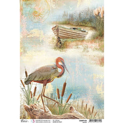 Ciao Bella Papers A4 Rice Paper x5 Heron - CBRP154 - Lilly Grace Crafts