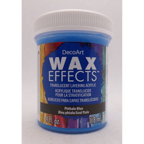 DecoArt Phthalo Blue 4OZ Wax Effects Encaustic Acrylic - CLDADWE18-4OZ - Lilly Grace Crafts