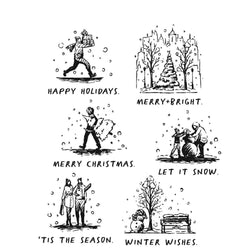 Stampers Anonymous Holiday Sketchbook Tim Holtz Cling Stamps - AGCMS456 - Lilly Grace Crafts