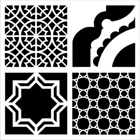 The Crafters Workshop 12x12 Stencil Marrakesh Tiles - TCW966 - Lilly Grace Crafts