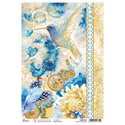 Ciao Bella Papers Ciao Bella A4 rice paper Radiant Hummingbird Indigo - 5 sheets - CBRP310 - Lilly Grace Crafts