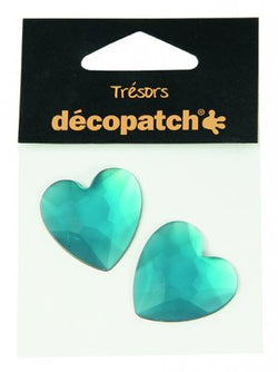 DecoPatch Pack of 2 hearts, 3cm – Blue - CLDPBJ027 - Lilly Grace Crafts