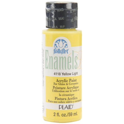 PLAID Yellow Light FolkArt Enamels 2oz - PE4118 - Lilly Grace Crafts