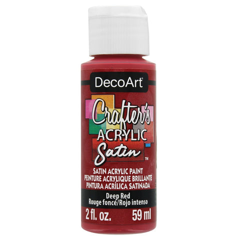 DecoArt Deep Red 2oz Crafters Acrylic Satin - CLDADCAS05-2OZ - Lilly Grace Crafts