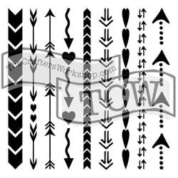 12x12Stencil Arrows and Heart - TCW396 - Lilly Grace Crafts